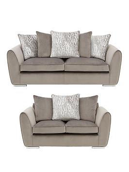 Very  Aspire Fabric 3 Seater + 2 Seater Scatter Back Sofa Set (Buy And Save!)