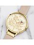  image of sara-miller-chelsea-white-and-gold-detail-love-birds-38mm-dial-nude-leather-strap-ladies-watch-nude