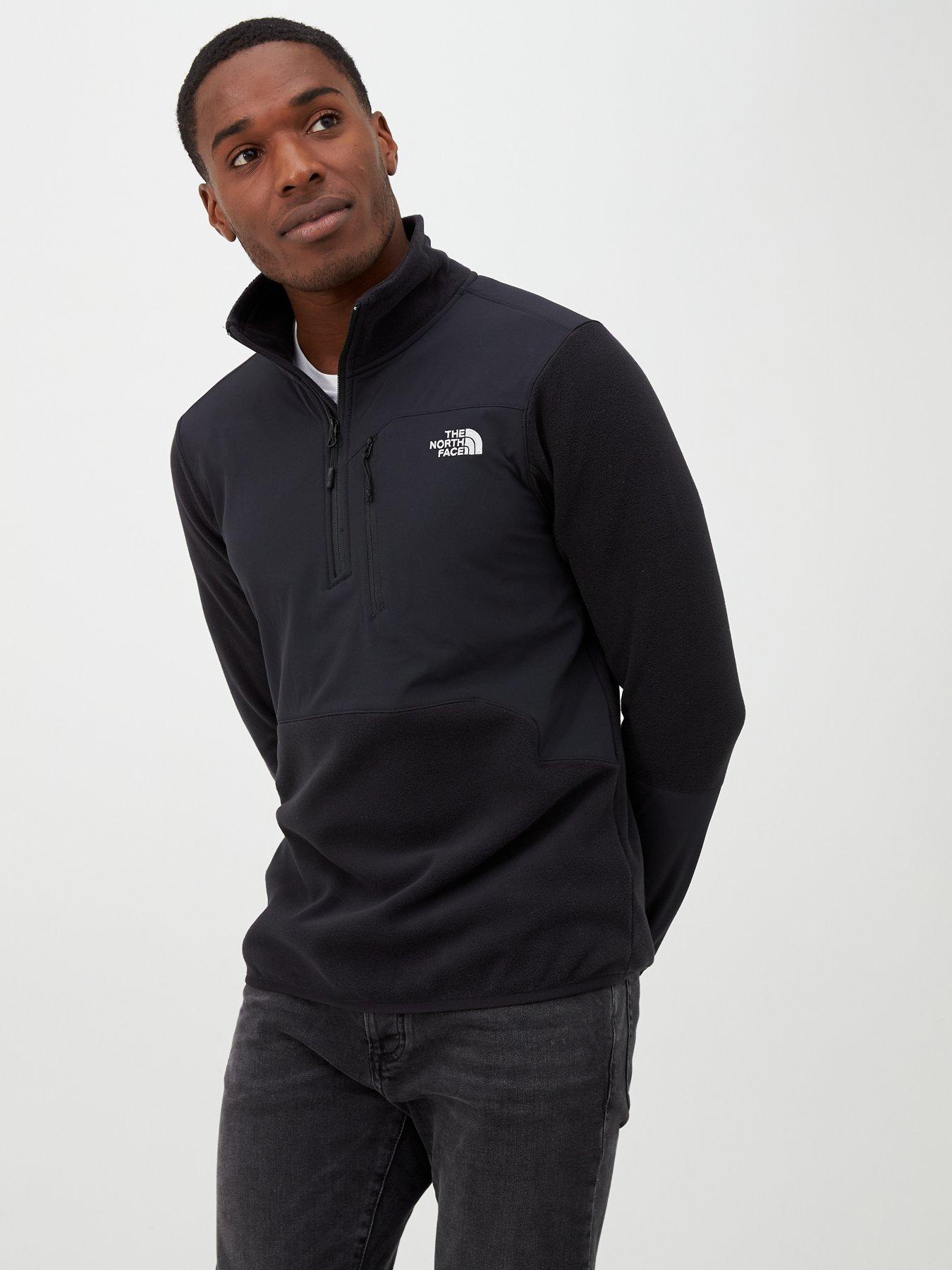 north face black fleece zip up