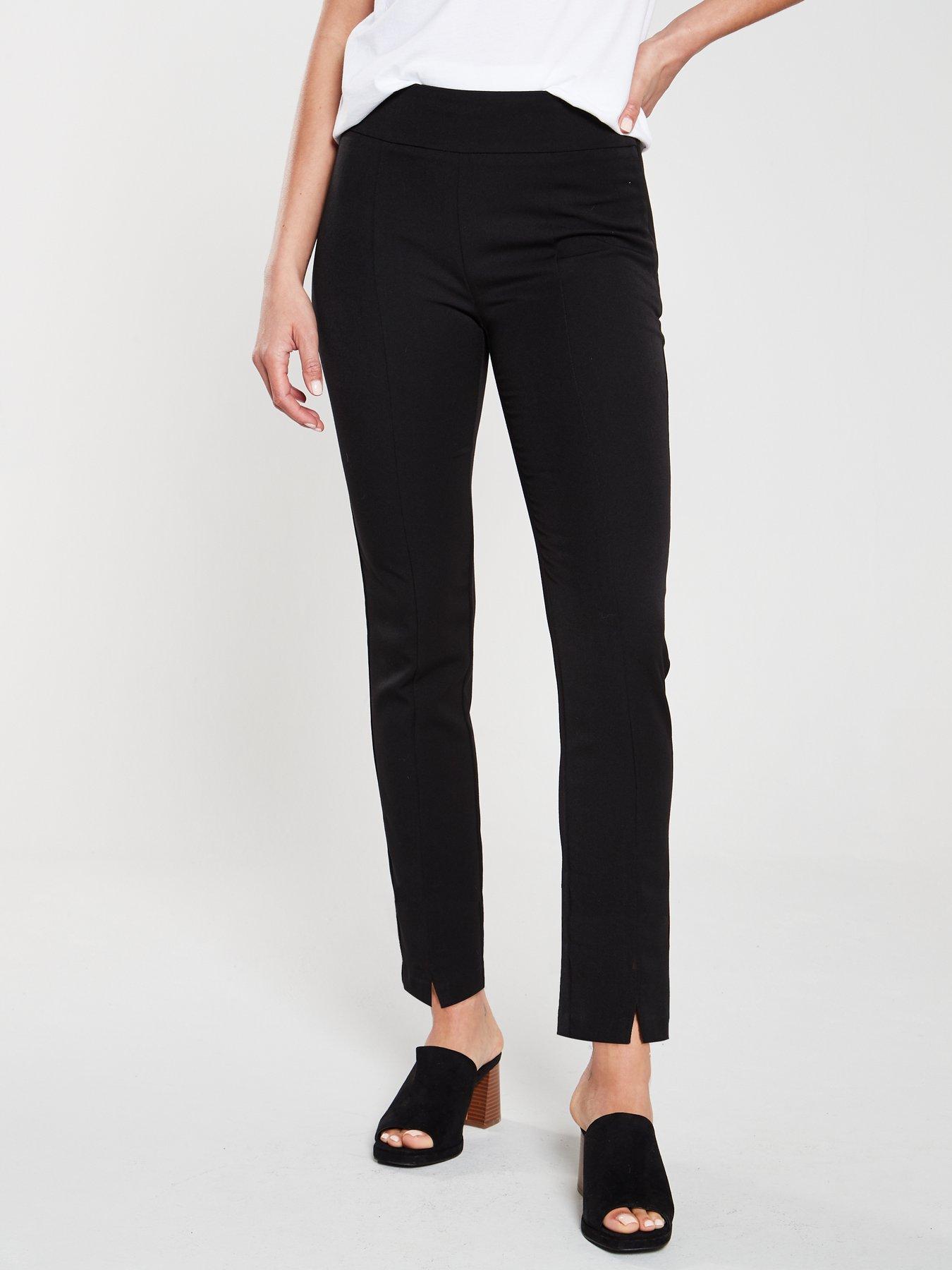 black cropped cigarette trousers