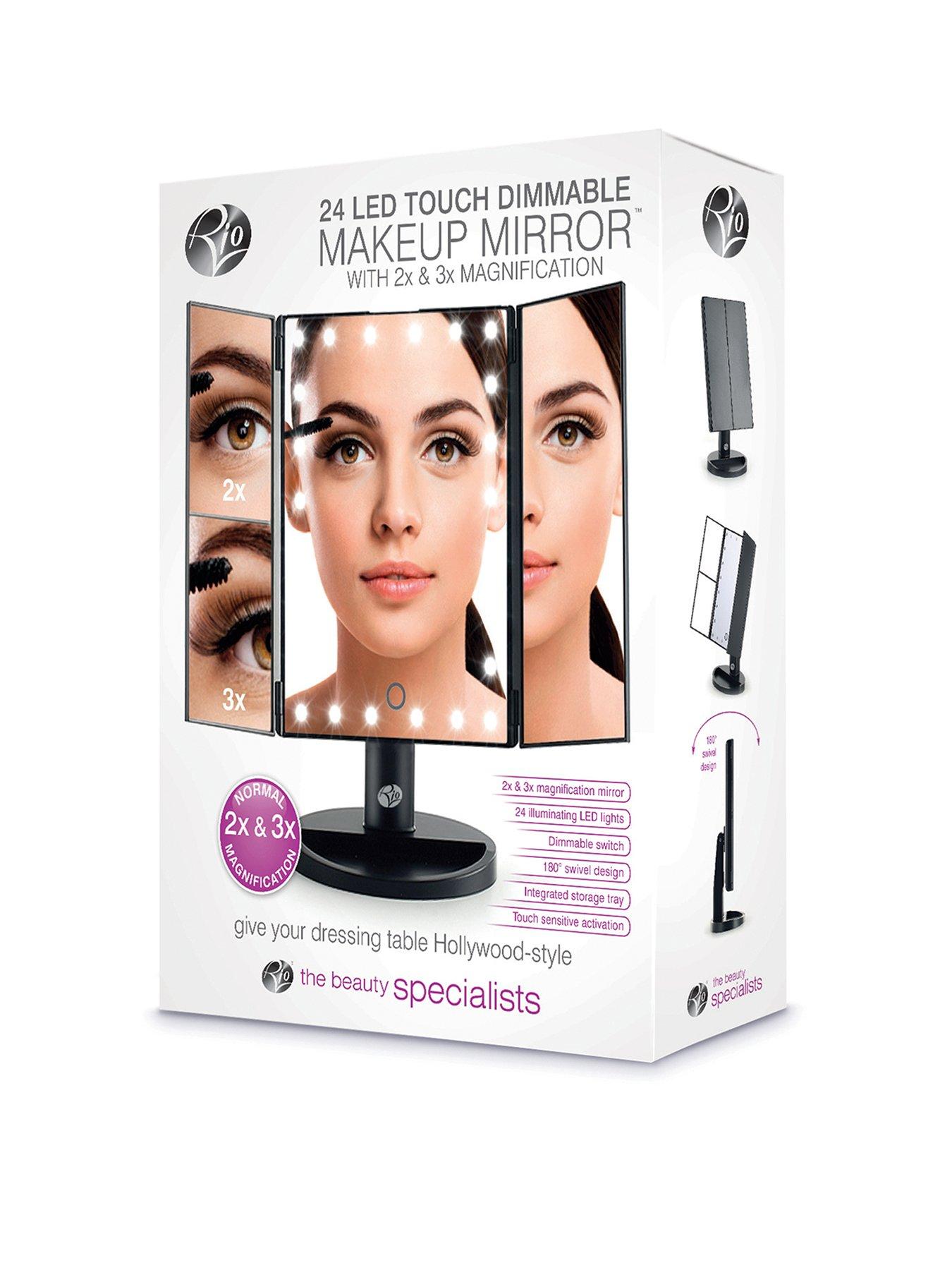 Image 2 of 5 of Rio 24 LED Touch Dimmable 3 Way Makeup Mirror with 2 &amp; 3x Magnification