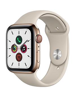 Apple   Watch Series 5 Gps + Cellular, 44Mm Gold Stainless Steel Case With Stone Sport Band
