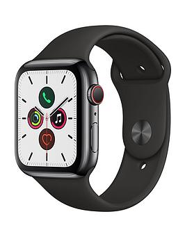 Apple   Watch Series 5 (Gps + Cellular), 44Mm Space Black Stainless Steel Case With Black Sport Band