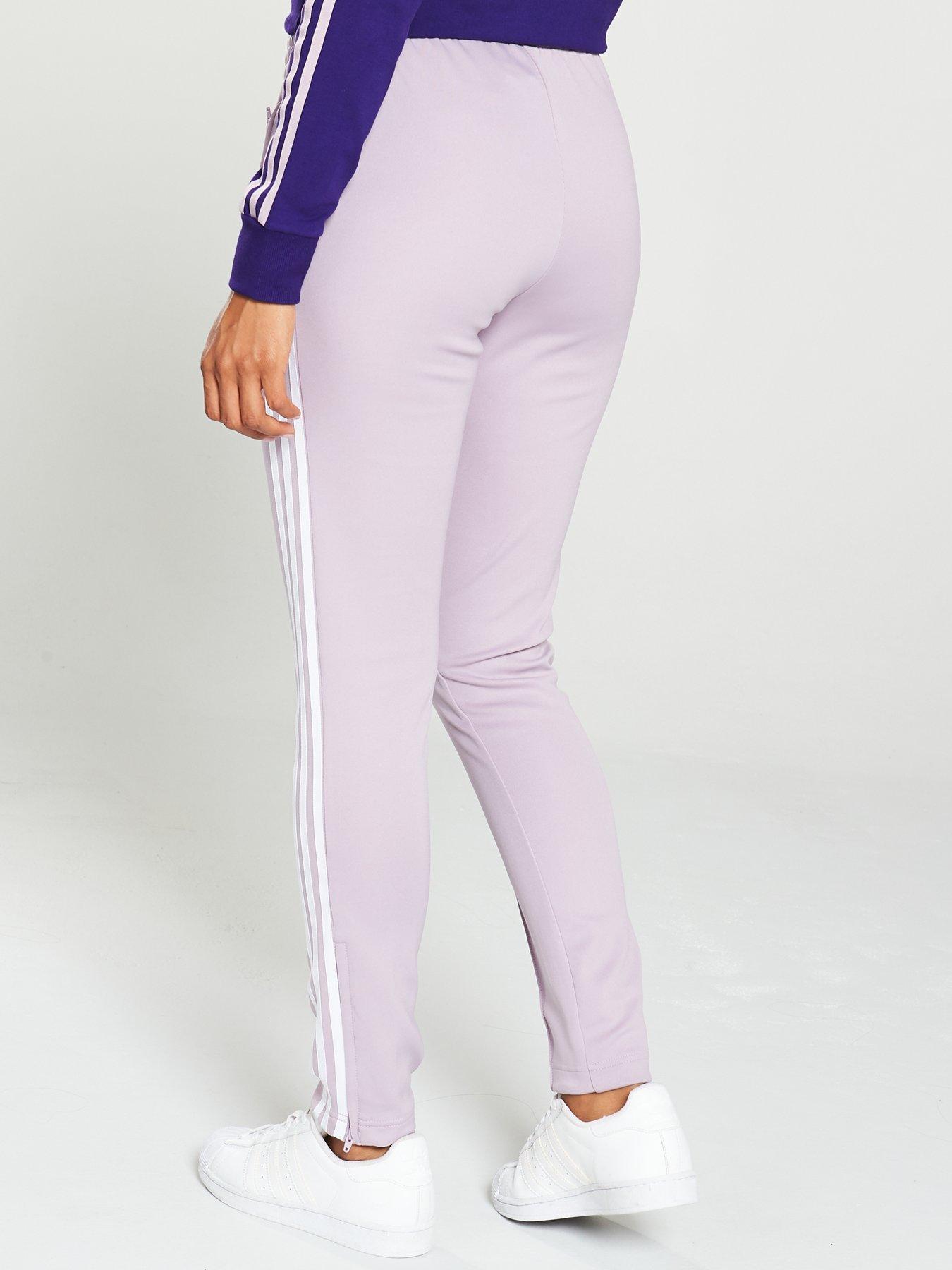 lilac adidas track pants