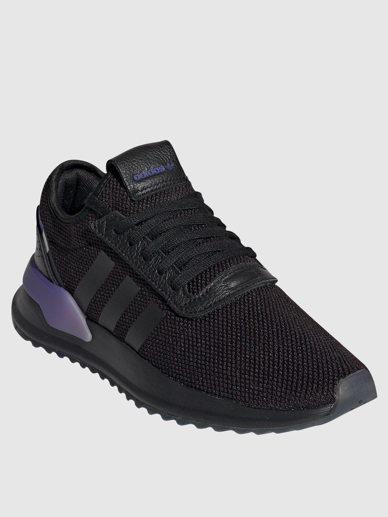 black and purple adidas trainers