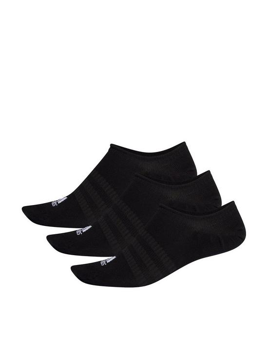 front image of adidas-light-no-show-3-pack-sock-black