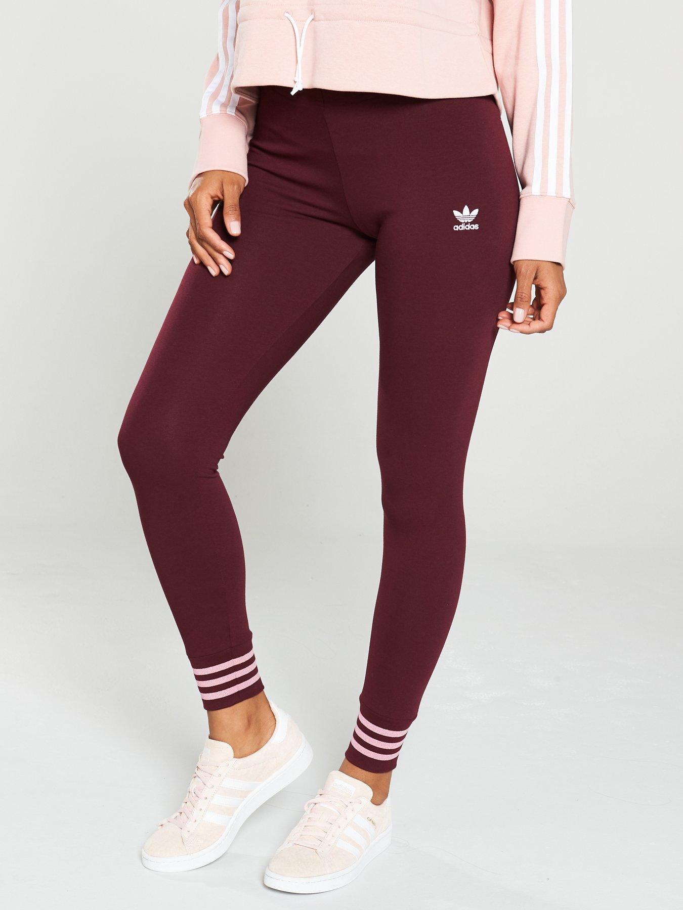 burgundy adidas leggings womens