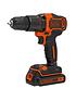  image of black-decker-18v-lithium-ion-twin-pack-kit-with-18v-hammer-drill-18v-impact-driver-2x-15ah-batteries-charger-amp-soft-bag