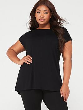 V by Very Curve V By Very Curve Batwing Sleeve T-Shirt - Black Picture