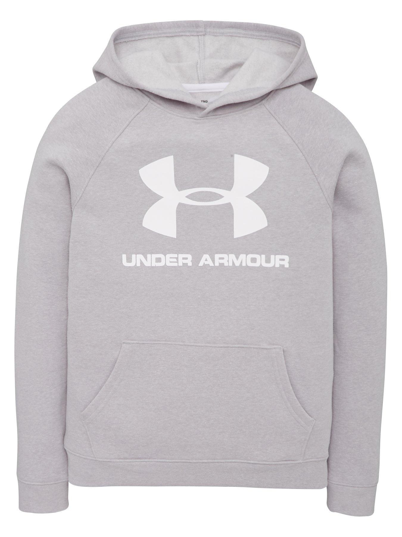 Under Armour Boys' Active Hoodie Pullover Lightweight Graphite Gray  4 & 5 