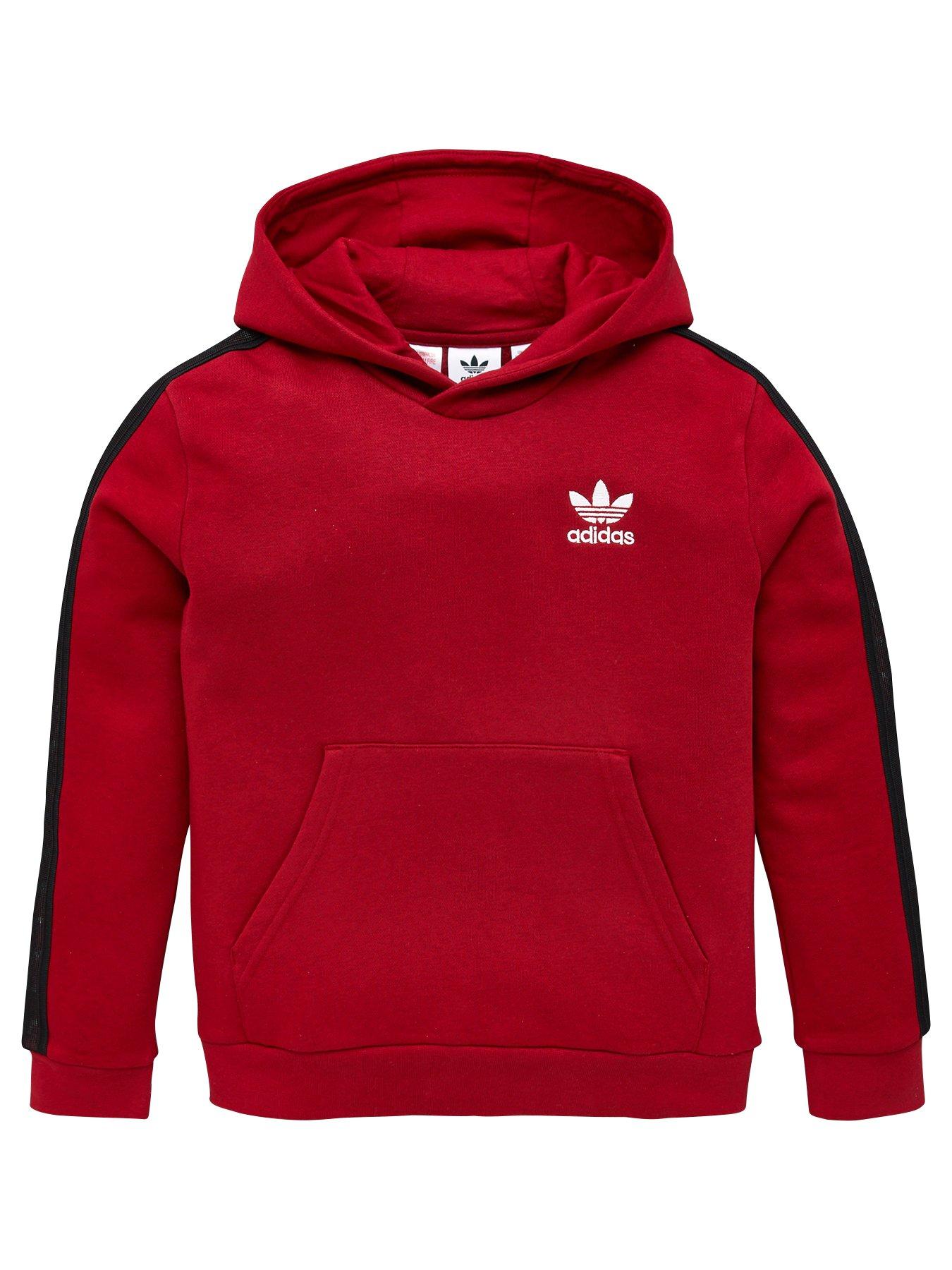 adidas originals sweatshirt with embroidered small logo in burgundy