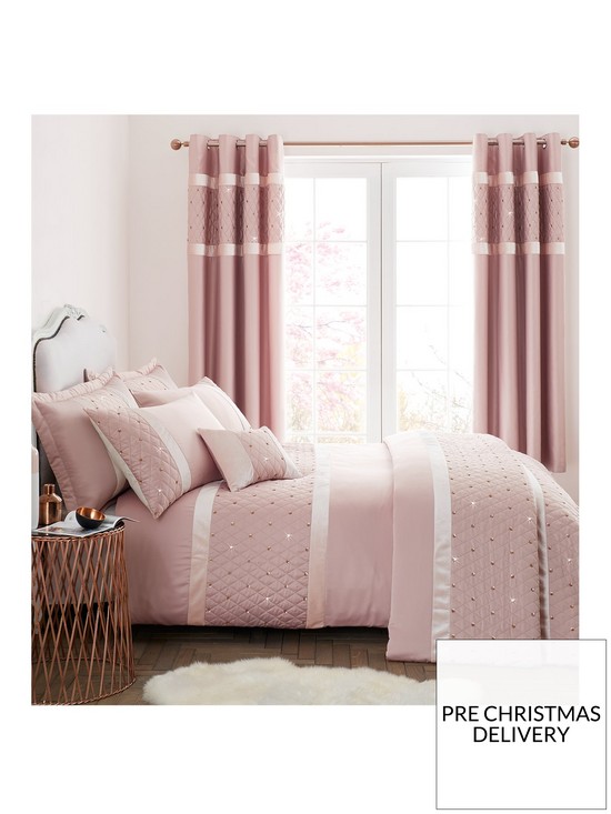 stillFront image of catherine-lansfield-sequin-cluster-bedspread-throw-pink