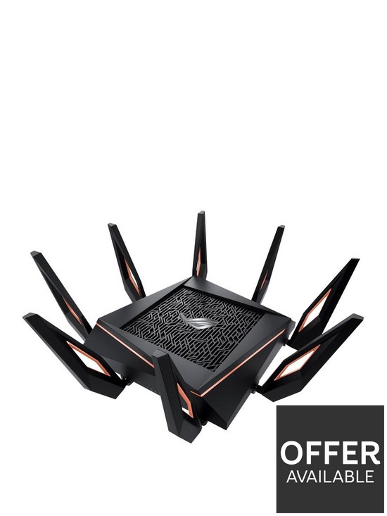 stillFront image of asus-gt-ax11000-republic-of-gamers-wifi-6-tri-band-wireless-ai-mesh-gigabit-gaming-router-ps5-compatible