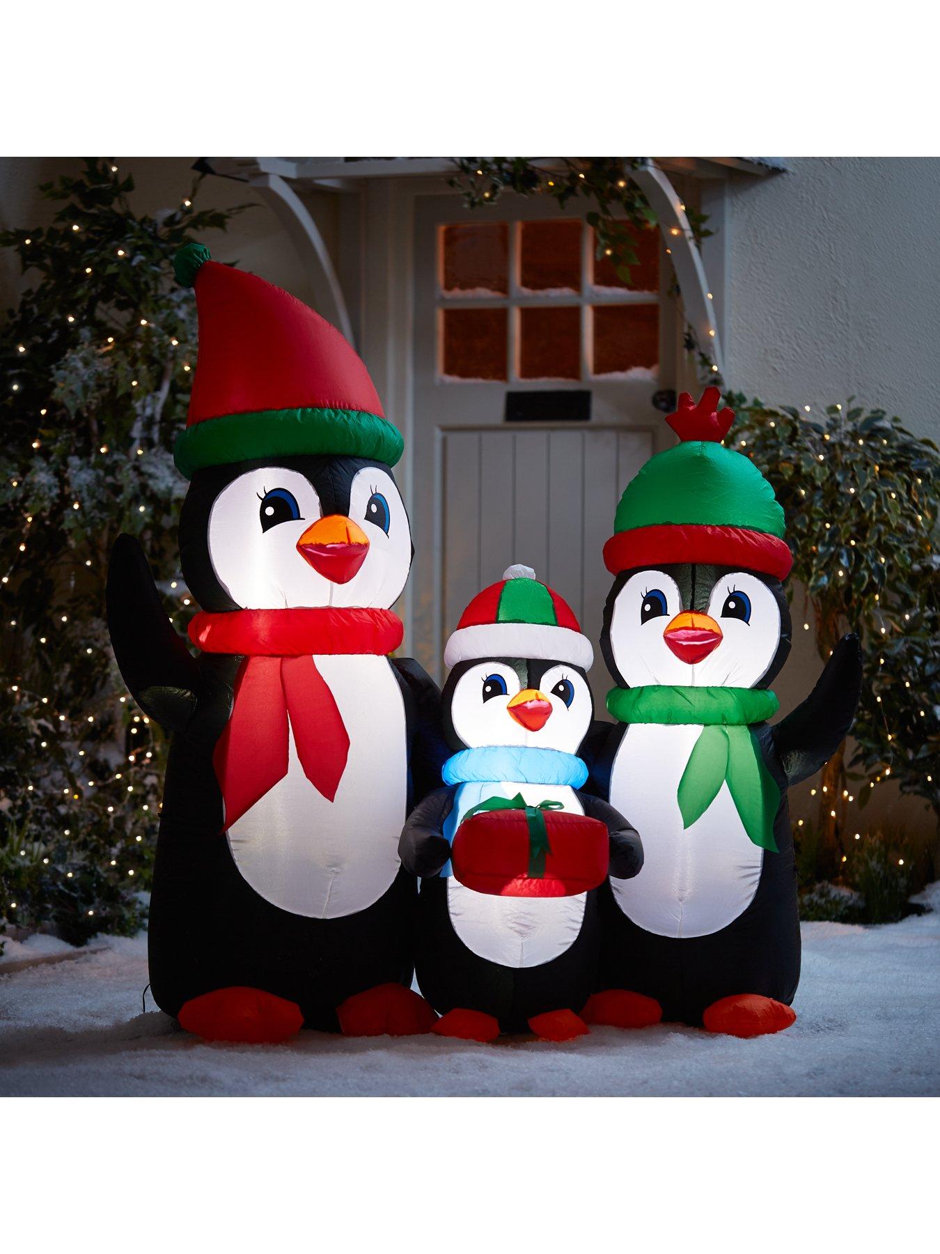 5ft Inflatable Penguin Family Outdoor Christmas Decoration