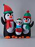  image of festive-5ft-inflatable-penguin-family-outdoor-christmas-decoration