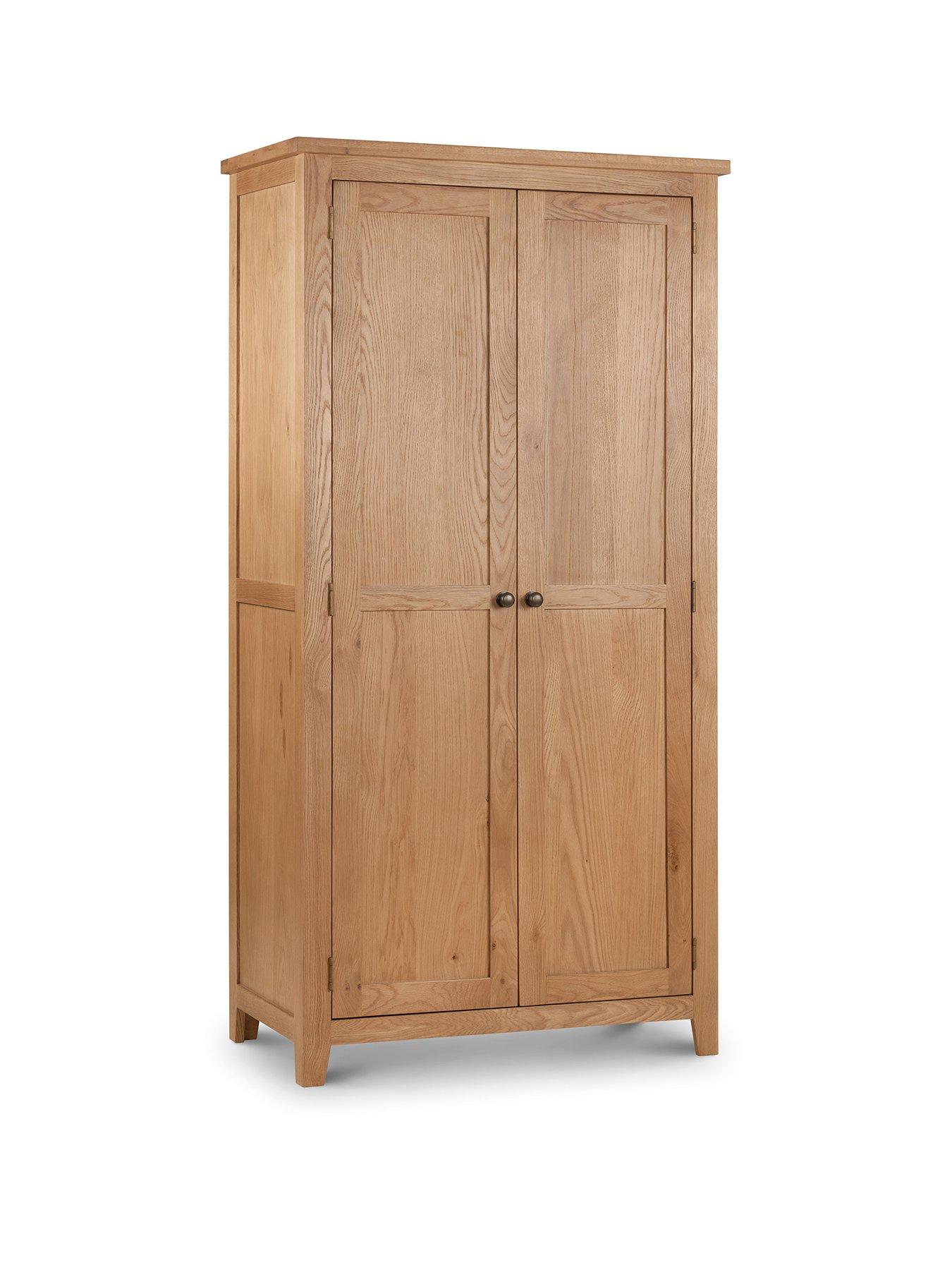 stillFront image of julian-bowen-marlborough-2-door-solid-oakoak-veneer-wardrobe