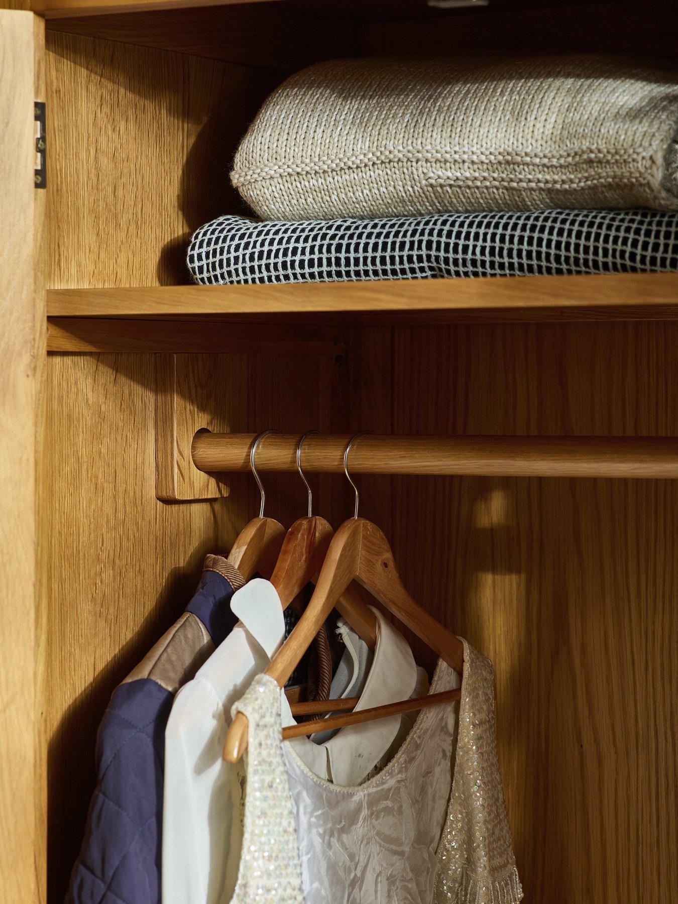  image of julian-bowen-marlborough-2-door-solid-oakoak-veneer-wardrobe