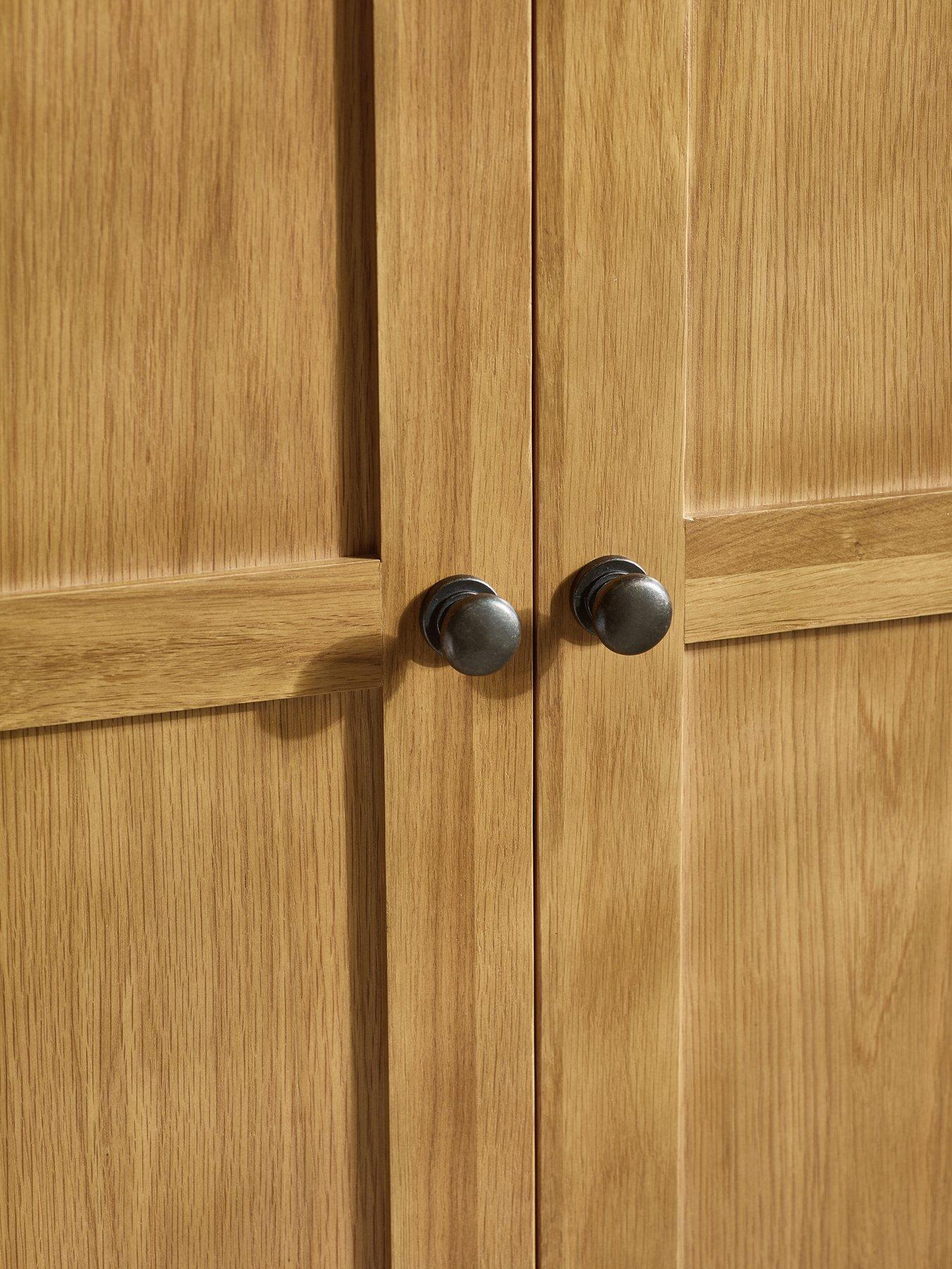  image of julian-bowen-marlborough-2-door-solid-oakoak-veneer-wardrobe