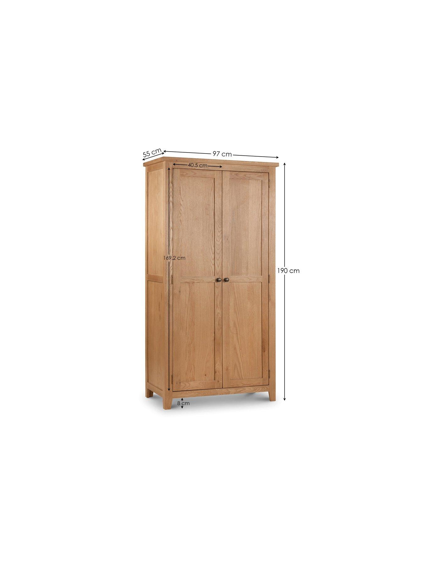  image of julian-bowen-marlborough-2-door-solid-oakoak-veneer-wardrobe