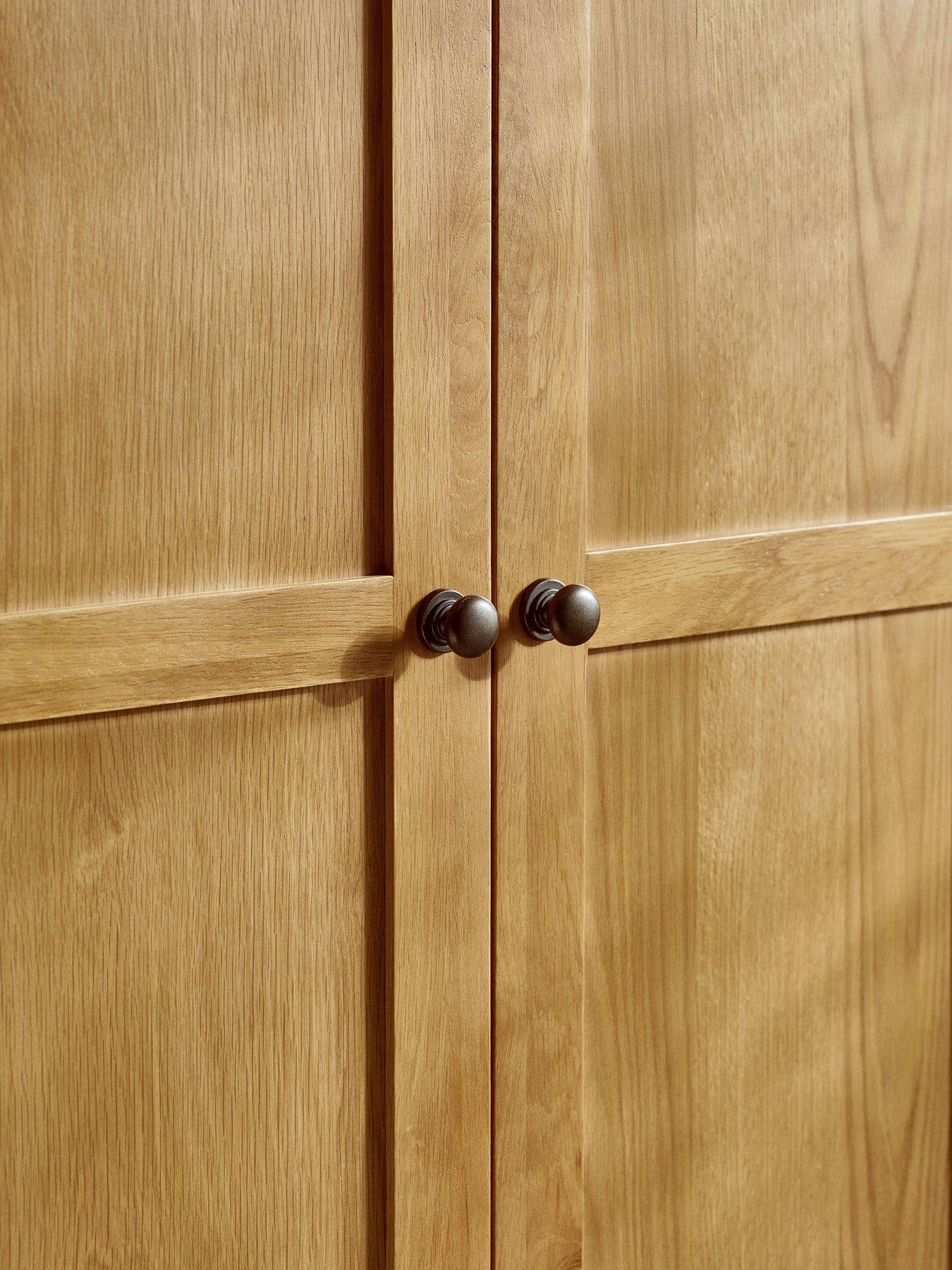 Image 5 of 7 of Julian Bowen Marlborough 2 Door, 2 Drawer Solid Oak/Oak Veneer Combination Wardrobe