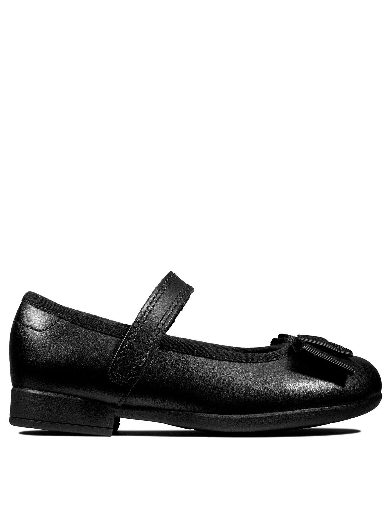Image 1 of 7 of Clarks Scala Tap Bow School Shoes - Black Leather