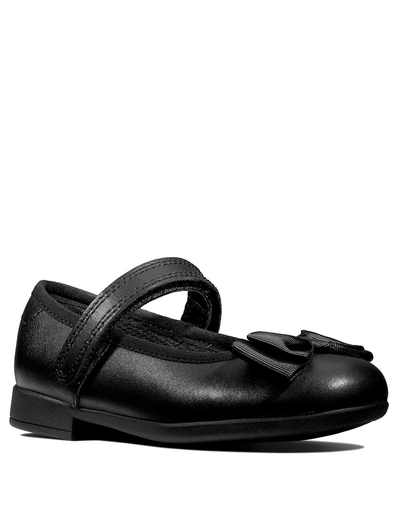 Image 2 of 7 of Clarks Scala Tap Bow School Shoes - Black Leather