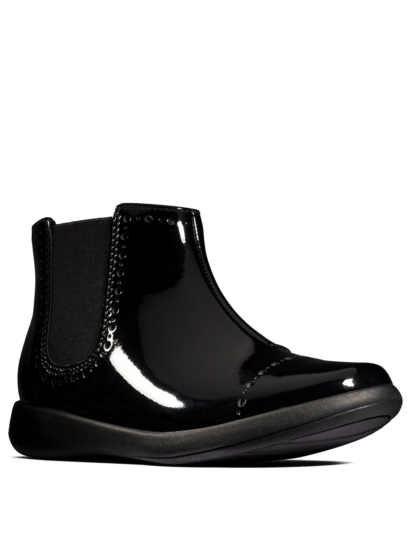 black patent chelsea boots ladies