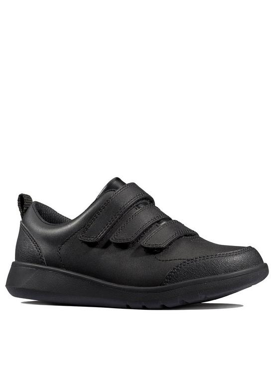 front image of clarks-boysnbspyouth-scape-sky-strap-school-shoes-black-leather