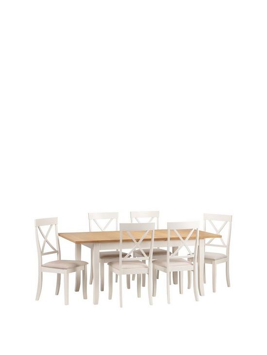 front image of julian-bowen-davenport-150--nbsp189-cm-extending-dining-table-6-chairs