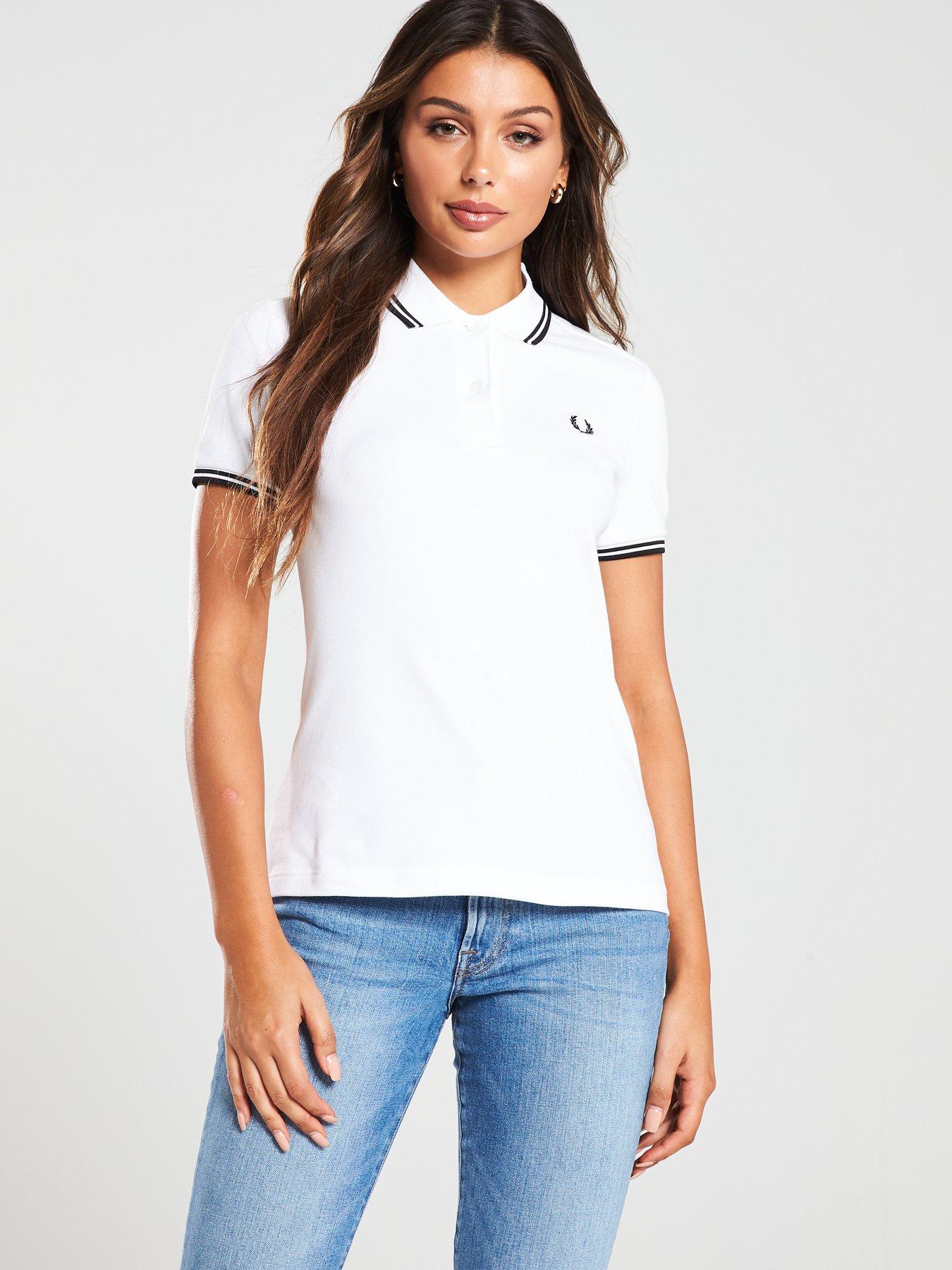 fred perry white polo women's