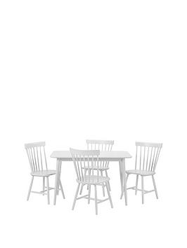 Julian Bowen Julian Bowen Torino 120 Cm Dining Table + 4 Chairs - White Picture