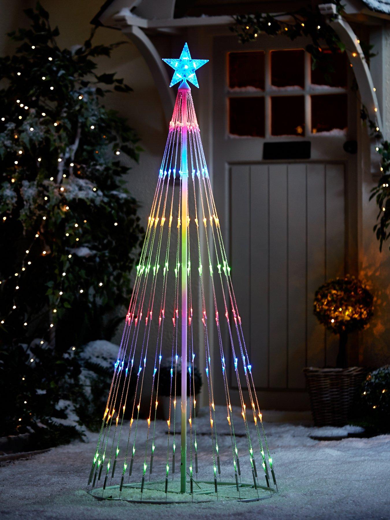 Very Home 5.5ft Waterfall LED Indoor/Outdoor Christmas Tree Light ...