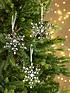  image of very-home-snowflake-christmas-tree-decorations-set-of-3