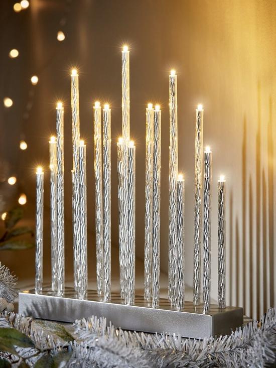 front image of very-home-silver-tube-table-lights-christmas-decoration