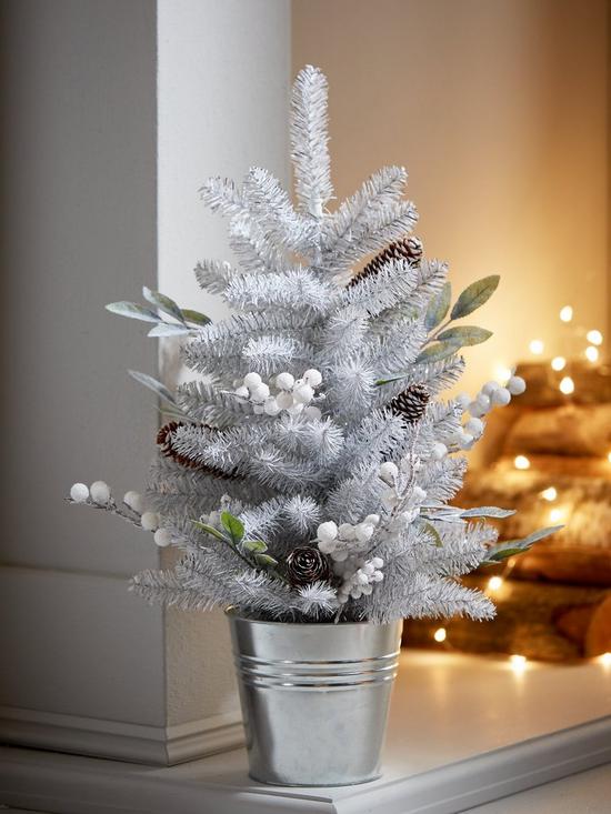 stillFront image of silver-grey-and-white-berry-table-top-christmas-tree