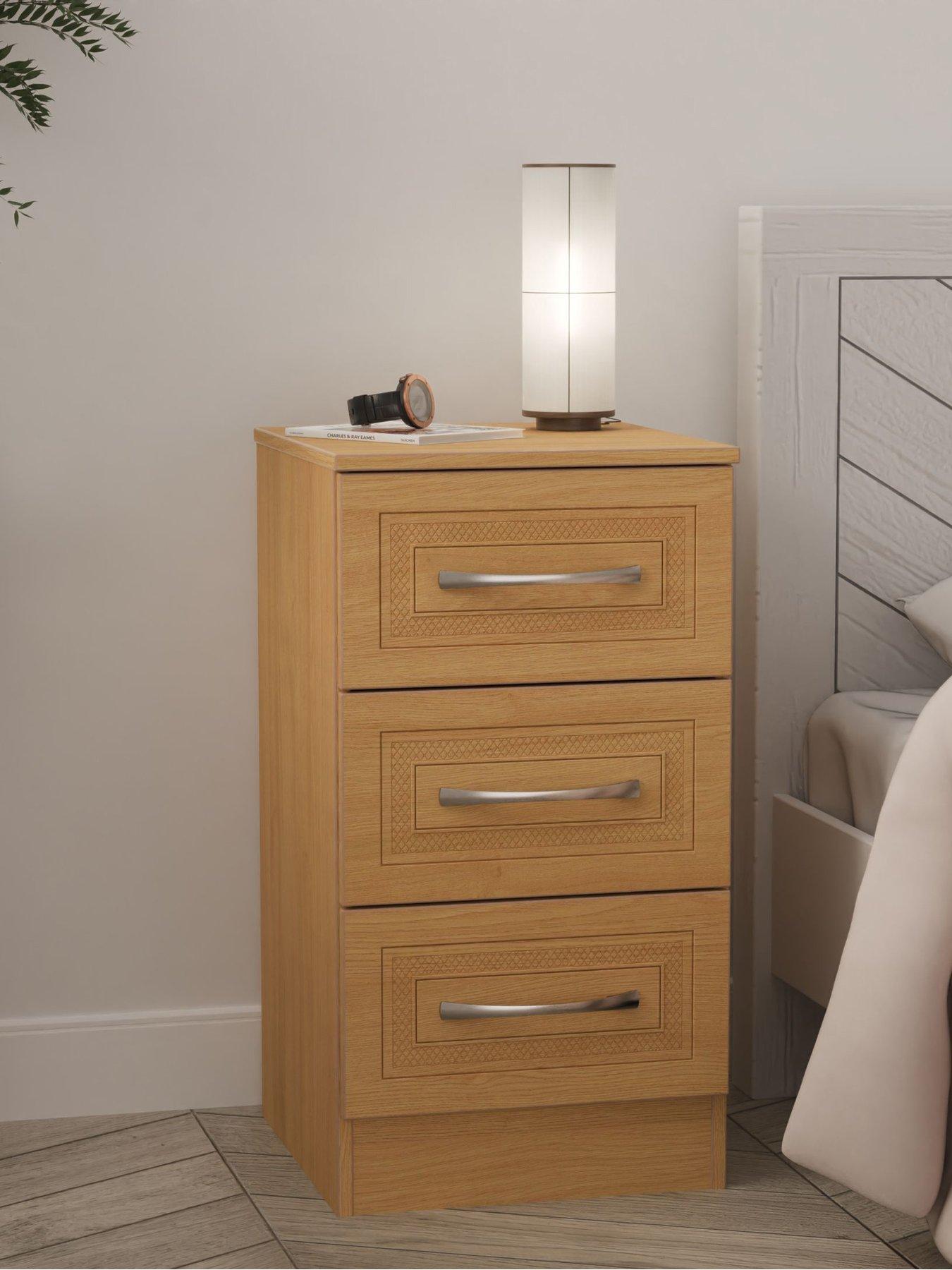 SWIFT Winchester Ready Assembled 3 Drawer Bedside Chest - FSC® Certified