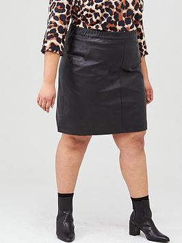 Junarose Junarose Curve Savannah Imitated Leather Skirt - Black Picture