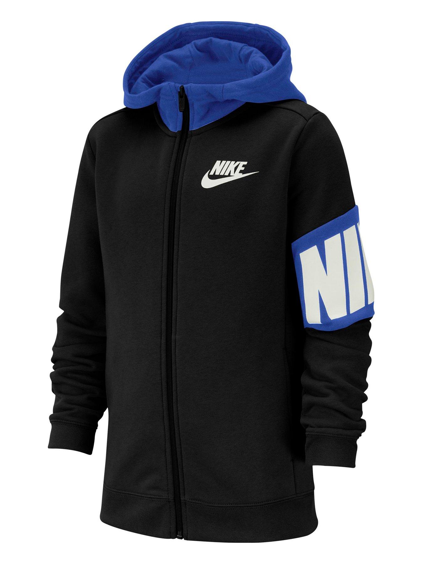 nike black and blue hoodie