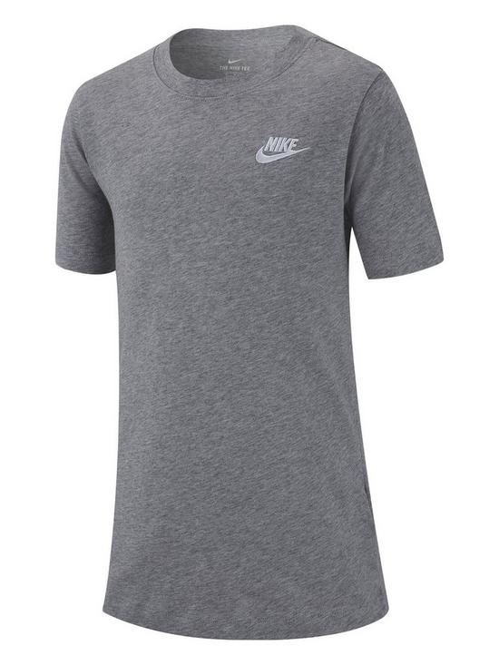 front image of nike-sportswear-kidsnbspfuturanbspt-shirt-dark-greywhite