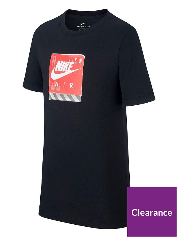 Nike Sportswear Kids Air Shoe Box T Shirt Black Nike Air Boys 158 170 12 15 Age Sweatshirt Black Jumper