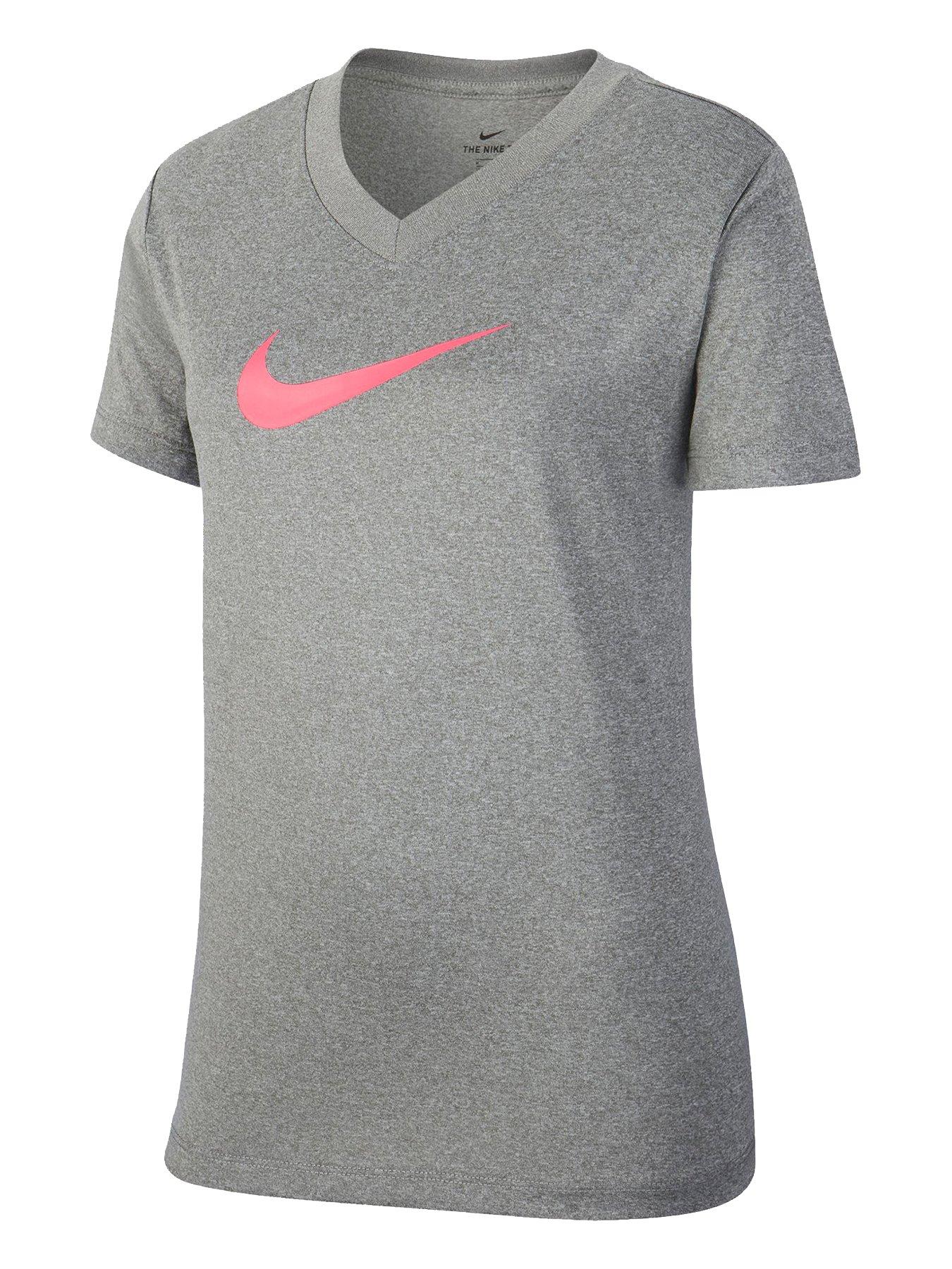 pink and gray nike shirt