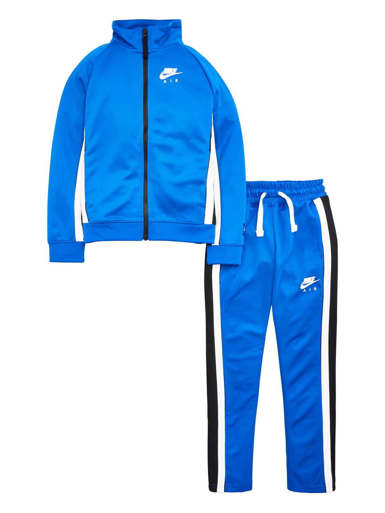 nike tracksuit black and blue
