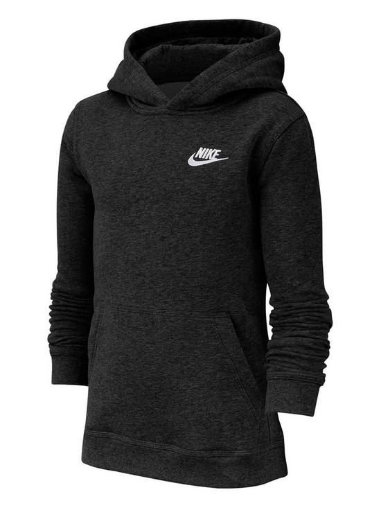 front image of nike-sportswear-kids-hoodie-blackwhite