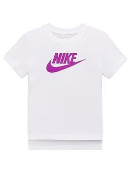 Nike Nike Girls Sportswear Basic Futura T-Shirt - White/Purple Picture