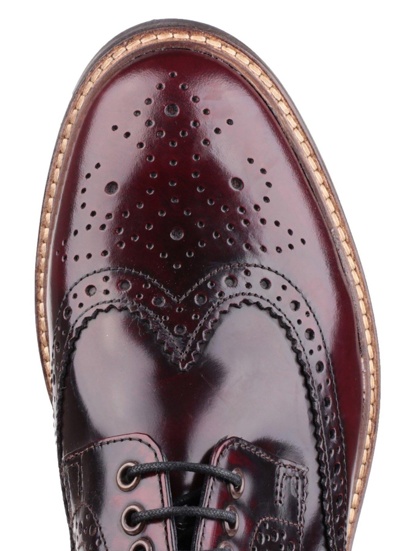 Image 5 of 5 of Base London Woburn Brogue Shoe - Red