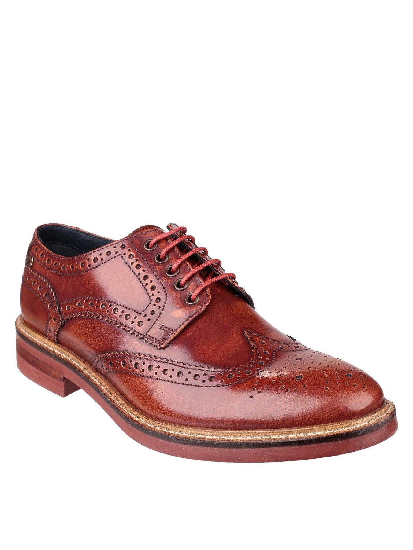 Image 1 of 5 of Base London Woburn Hi-shine Lace Up Brogue Shoe
