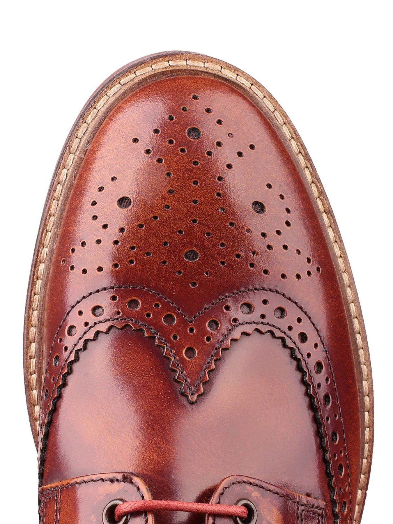 Base London Woburn Hi-shine Lace Up Brogue Shoe Littlewoods