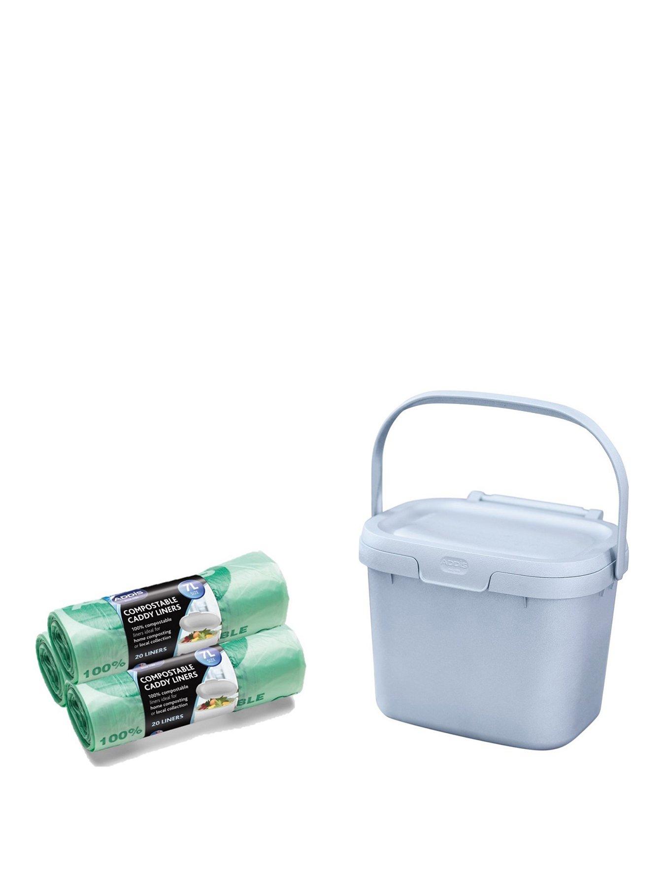 addis eco compost food caddy bin with 60 compostable liner