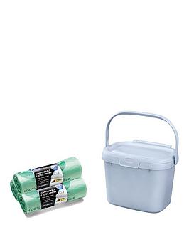 Addis Addis Eco Compost Food Caddy Bin With 60 Compostable Liner Bags Picture