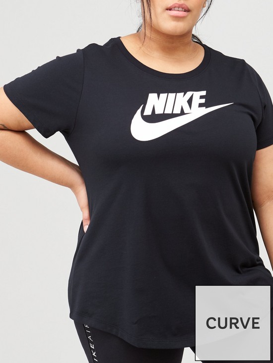 front image of nike-nsw-essential-futura-ss-tee-curve-black